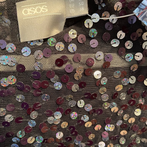 ASOS sheer sequined cropped top NWT - Picture 2 of 4